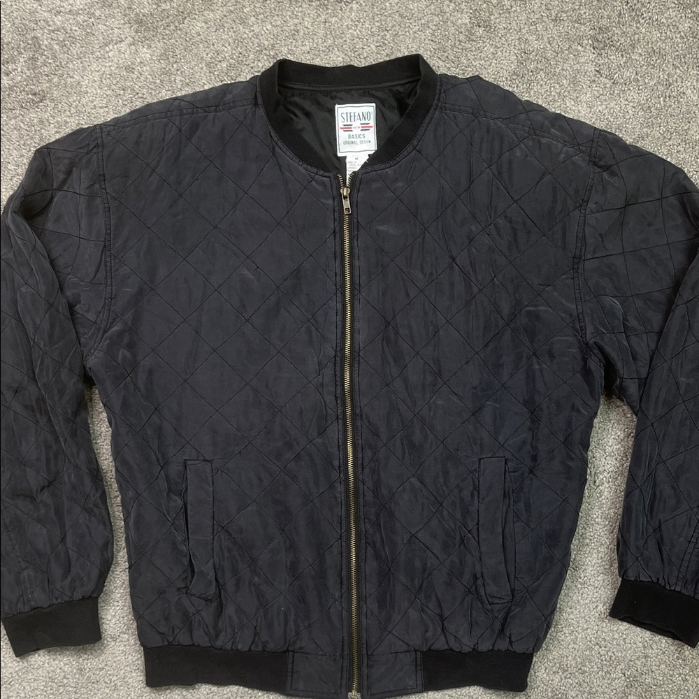 Bomber Jacket Silk Quilted Vintage Stefano Man Size Medium Unisex